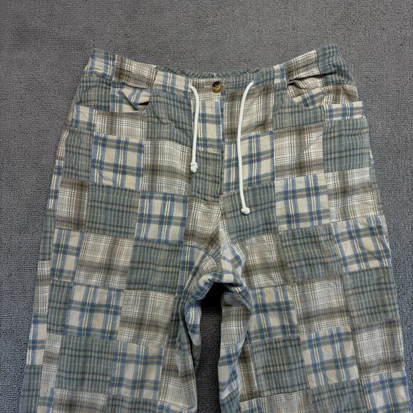 Orvis Womens Pants Multicolor Size 10 Cropped Patchwork Plaid Drawstring VTG Y2K - Picture 3 of 8